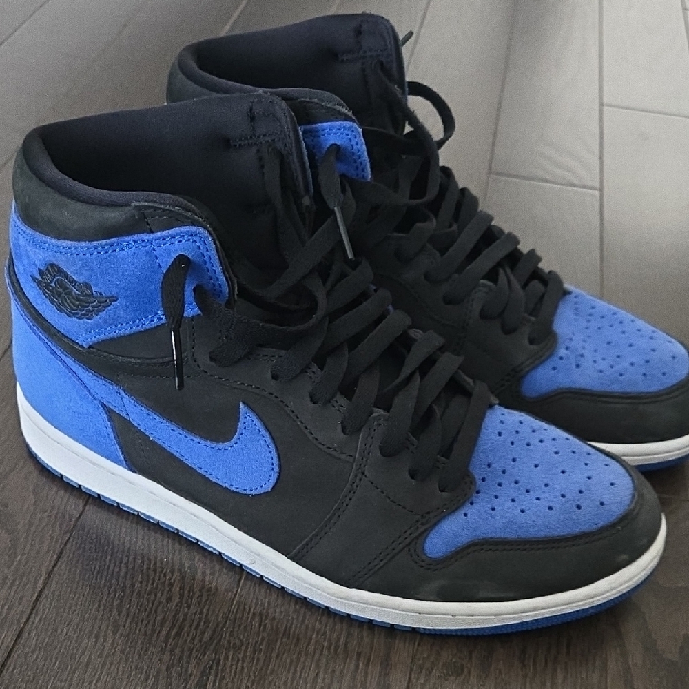 Nike Black and Royal Blue High-Top Sneakers